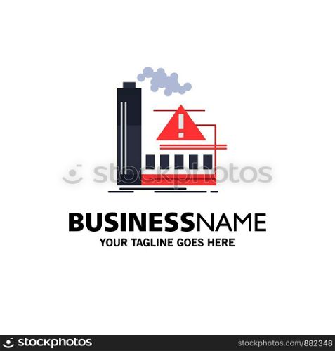 pollution, Factory, Air, Alert, industry Flat Color Icon Vector