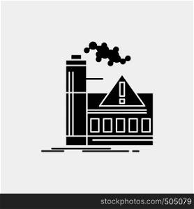 pollution, Factory, Air, Alert, industry Glyph Icon. Vector isolated illustration. Vector EPS10 Abstract Template background