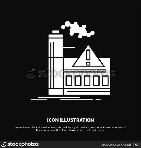 pollution, Factory, Air, Alert, industry Icon. glyph vector symbol for UI and UX, website or mobile application. Vector EPS10 Abstract Template background
