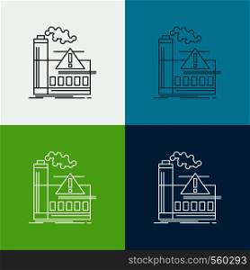 pollution, Factory, Air, Alert, industry Icon Over Various Background. Line style design, designed for web and app. Eps 10 vector illustration. Vector EPS10 Abstract Template background