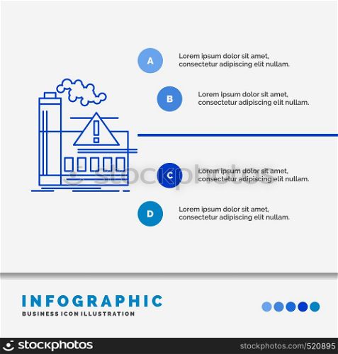 pollution, Factory, Air, Alert, industry Infographics Template for Website and Presentation. Line Blue icon infographic style vector illustration. Vector EPS10 Abstract Template background