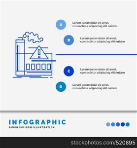 pollution, Factory, Air, Alert, industry Infographics Template for Website and Presentation. Line Blue icon infographic style vector illustration. Vector EPS10 Abstract Template background