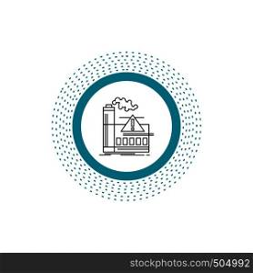 pollution, Factory, Air, Alert, industry Line Icon. Vector isolated illustration. Vector EPS10 Abstract Template background