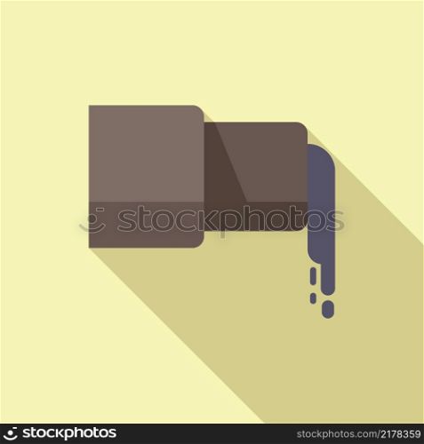 Pollution pipe icon flat vector. Global disaster. Warming effect. Pollution pipe icon flat vector. Global disaster