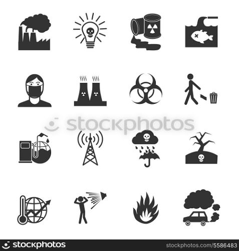 Pollution toxic environment damage and contamination isolated vector illustration