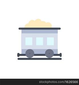 Pollution, Train, Transport  Flat Color Icon. Vector icon banner Template