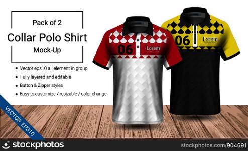 Polo collar t-shirt template