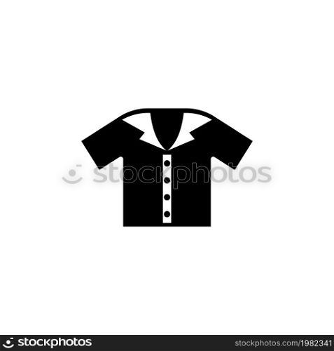 Polo Shirt. Flat Vector Icon. Simple black symbol on white background. Polo Shirt Flat Vector Icon