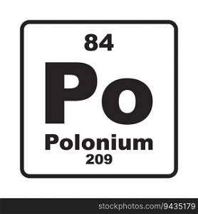 Polonium element icon vector illustration template symbol