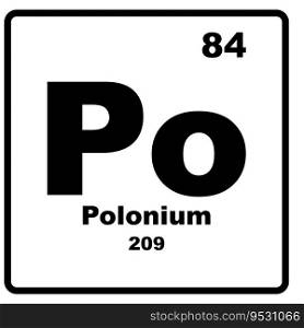 Polonium element icon vector illustration template symbol