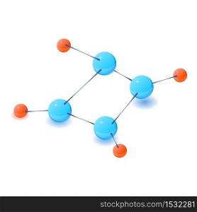 Polyatomic molecule icon. Isometric illustration of polyatomic molecule vector icon for web. Polyatomic molecule icon, isometric style