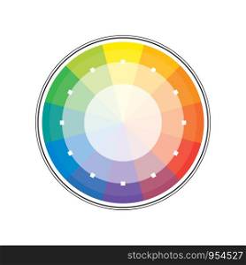 Polychrome Multicolor Spectral Rainbow Circle of 12 segments. The spectral harmonic colorful palette of the painter.