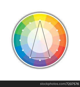 Polychrome Multicolor Spectral Versicolor Rainbow Circle of 12 segments. The spectral harmonic colorful palette of the painter.