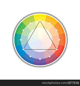 Polychrome Multicolor Spectral Versicolor Rainbow Circle of 12 segments. The spectral harmonic colorful palette of the painter.
