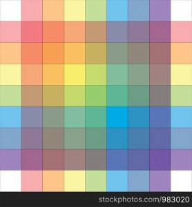 Polychrome Multicolor Spectral Versicolor Rainbow Grid of 9x9 segments. Aquarelle light spectral harmonic colorful palette of the painter.