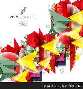 Polygeometric abstract colorful background template. Polygeometric abstract background