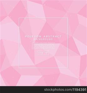 Polygon abstract background modern art design color pink style with space for text. vector illustration