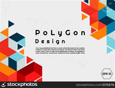 Polygon background modern design hexagon style colorful with space for your text. vector illustration