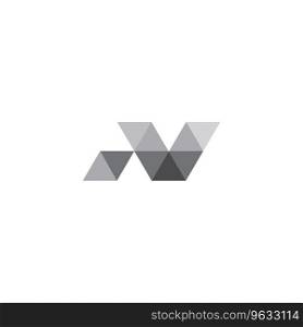 Polygon letter n logo template Royalty Free Vector Image