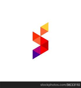 Polygon letter s icon logo Royalty Free Vector Image