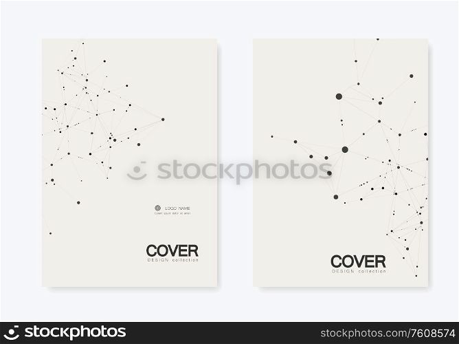 Polygonal abstract background with connected line and dots. Modern cover brochure with technological design for future world projects.. Polygonal abstract background with connected line and dots. Modern cover brochure with technological design for future world projects