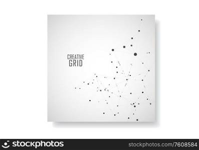 Polygonal abstract background with connected line and dots. Modern cover brochure with technological design for future world projects.. Modern cover brochure with technological design