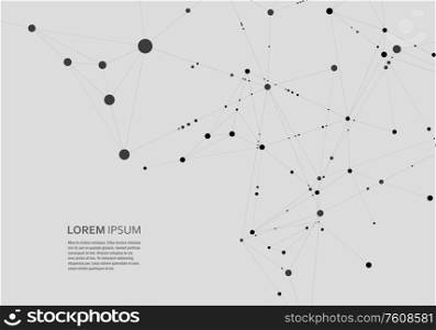 Polygonal abstract background with connected line and dots. Modern technological design for future world projects.. Polygonal abstract background