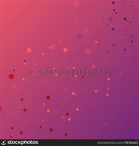 Polygonal abstract pattern connected lines and dots on dark background.. Polygonal abstract pattern connected lines and dots on dark background