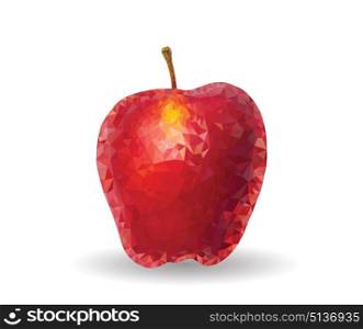 Polygonal apple Fruit Vector Icon on White. EPS10. Polygonal apple Fruit Vector Icon on White.