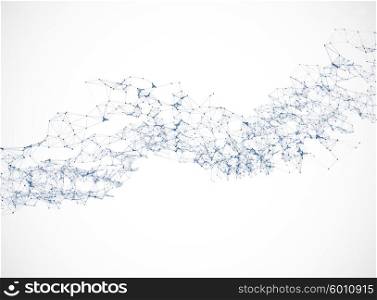 Polygonal background vector illustration science connection design. Abstract background
