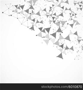 Polygonal background vector. Polygonal background with dot pattern in gray color
