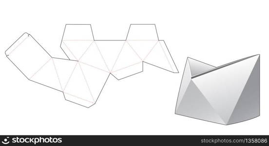 Polygonal box die cut template