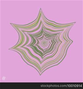 Polygonal geometric abstract vector object. Computer modeling for math or chemistry. Transparent colored parts surface structure overlapping under wire frame shape. Isolated futuristic symbol.