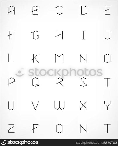 Polygonal geometric font. Creative Alphabet. Typographic Set