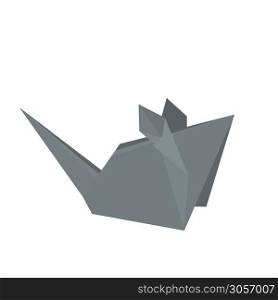 Polygonal illustration of a mouse. 3d paper origami rat. New Year symbol. The object is separate from the background. Vector element for greeting cards, banners and your design.. Polygonal illustration of a mouse. 3d paper origami rat. New Year symbol. The object is separate from the background. Vector element