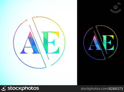 Polygonal Letter A E Logo Design Vector Template. Low Poly Graphic Alphabet Symbol For Corporate Business Identity