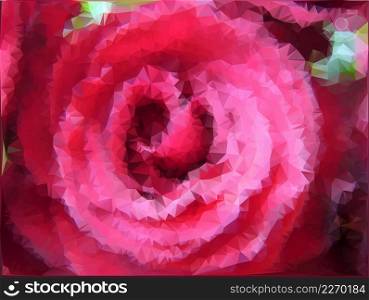 polygonal red rose, polygon geometric flower, illustration.. polygonal red rose, polygon geometric flower, illustration