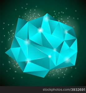 Polygonal Stone Isolated on Dark Background. Abstract Polygonal Pattern. Abstract Polygonal Background