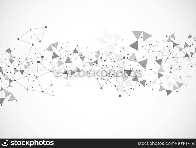 polygonal vector background. Polygonal background with dot pattern in gray color