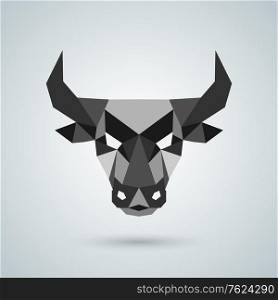 Polygonal vector bull head.. Polygonal vector bull head