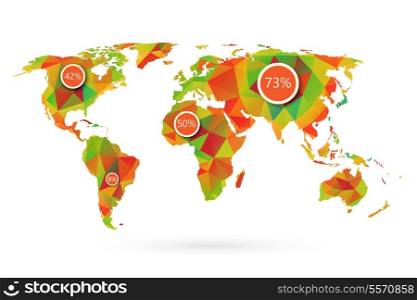 Polygonal world map design template vector illustration
