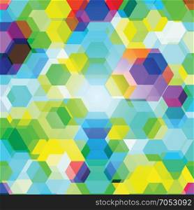 Polygonal1. Geometric colored hexagon pattern. Concept vector background.