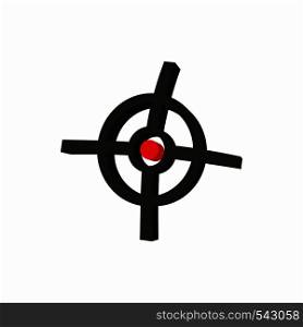 Polygraphic target icon in cartoon style on a white background. Polygraphic target icon, cartoon style