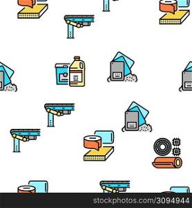 Polymer Material Industry Goods Vector Seamless Pattern Thin Line Illustration. Polymer Material Industry Goods Vector Seamless Pattern