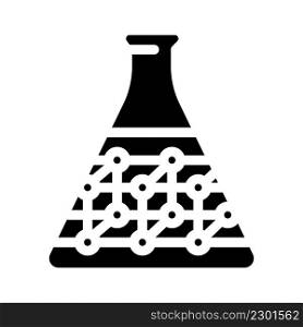polymers in chemical lab glass glyph icon vector. polymers in chemical lab glass sign. isolated contour symbol black illustration. polymers in chemical lab glass glyph icon vector illustration