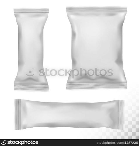 Polypropylene package on transparent background. Vector illustration