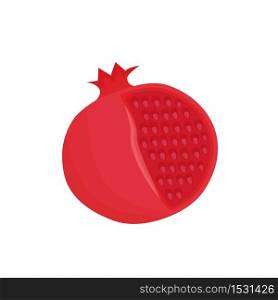 Pomegranate cartoon vector illustration. Red ripe juicy fruit flat color object. Good vegan nutrition. Organic product rich of vitamins and minerals isolated on white background . ZIP file contains: EPS, JPG. If you are interested in custom design or want to make some adjustments to purchase the product, don&rsquo;t hesitate to contact us! bsd@bsdartfactory.com. Pomegranate cartoon illustration