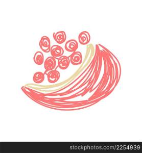 Pomegranate fruit. Hand drawn vector illustration. Pen or marker doodle sketch