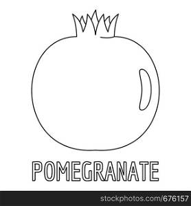 Pomegranate icon. Outline illustration of pomegranate vector icon for web. Pomegranate icon, outline style.