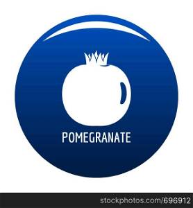 Pomegranate icon vector blue circle isolated on white background . Pomegranate icon blue vector